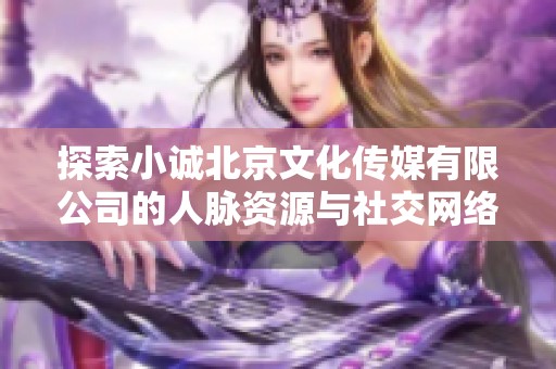 探索小诚北京文化传媒有限公司的人脉资源与社交网络深度分析