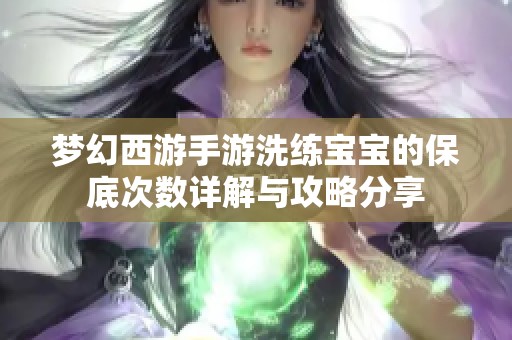 梦幻西游手游洗练宝宝的保底次数详解与攻略分享