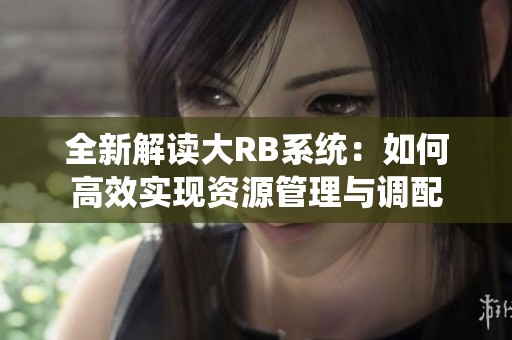 全新解读大RB系统：如何高效实现资源管理与调配