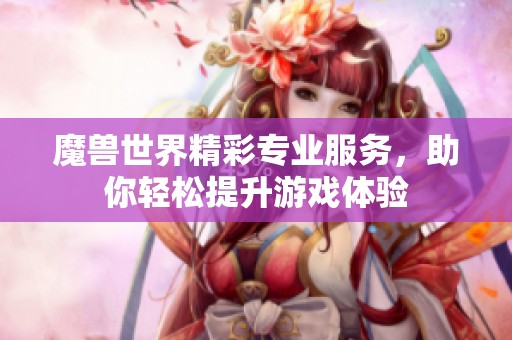 魔兽世界精彩专业服务，助你轻松提升游戏体验