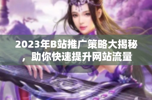 2023年B站推广策略大揭秘，助你快速提升网站流量