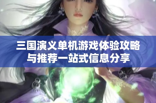 三国演义单机游戏体验攻略与推荐一站式信息分享