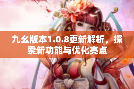 九幺版本1.0.8更新解析，探索新功能与优化亮点