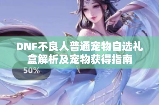 DNF不良人普通宠物自选礼盒解析及宠物获得指南