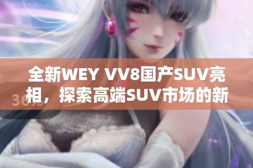 全新WEY VV8国产SUV亮相，探索高端SUV市场的新选择