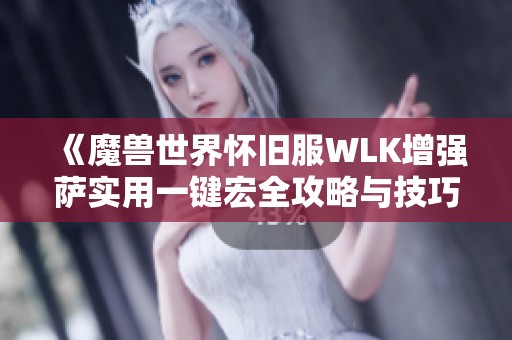 《魔兽世界怀旧服WLK增强萨实用一键宏全攻略与技巧》