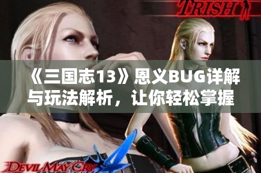 《三国志13》恩义BUG详解与玩法解析，让你轻松掌握游戏技巧