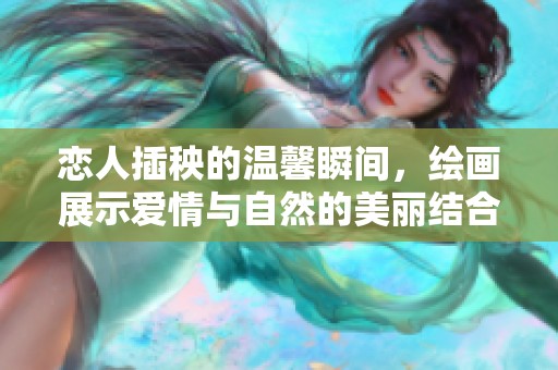 恋人插秧的温馨瞬间，绘画展示爱情与自然的美丽结合