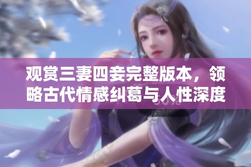 观赏三妻四妾完整版本，领略古代情感纠葛与人性深度分析