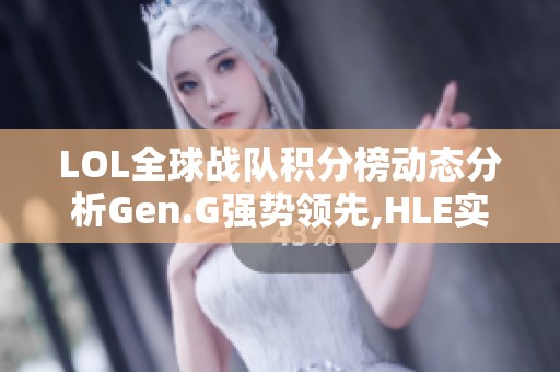 LOL全球战队积分榜动态分析Gen.G强势领先,HLE实现逆袭