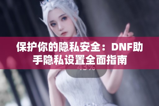 保护你的隐私安全：DNF助手隐私设置全面指南