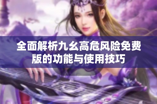 全面解析九幺高危风险免费版的功能与使用技巧