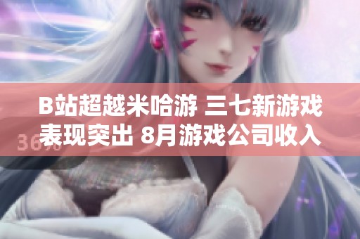 B站超越米哈游 三七新游戏表现突出 8月游戏公司收入排行榜揭晓