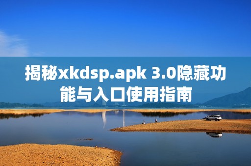 揭秘xkdsp.apk 3.0隐藏功能与入口使用指南