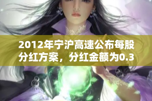 2012年宁沪高速公布每股分红方案，分红金额为0.36元