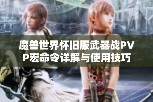 魔兽世界怀旧服武器战PVP宏命令详解与使用技巧