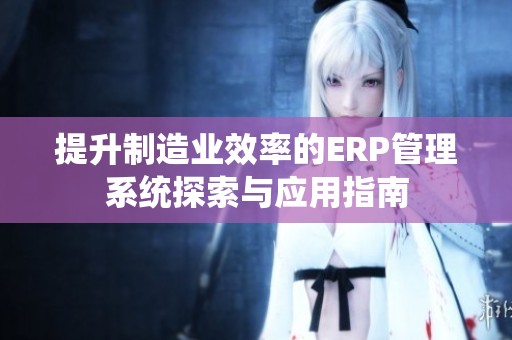 提升制造业效率的ERP管理系统探索与应用指南