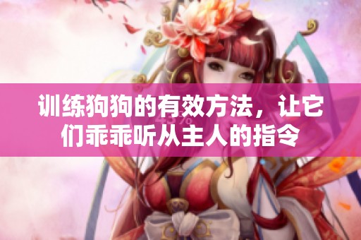 训练狗狗的有效方法，让它们乖乖听从主人的指令