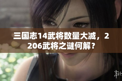三国志14武将数量大减，2206武将之谜何解？