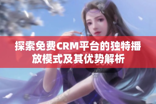 探索免费CRM平台的独特播放模式及其优势解析