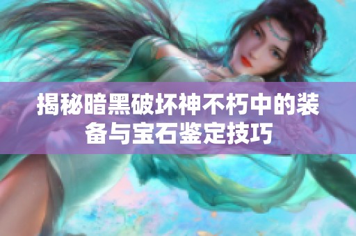 揭秘暗黑破坏神不朽中的装备与宝石鉴定技巧