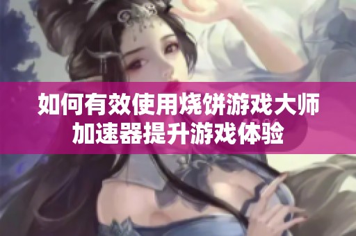 如何有效使用烧饼游戏大师加速器提升游戏体验