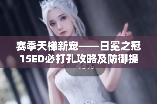 赛季天梯新宠——日冕之冠15ED必打孔攻略及防御提升技巧