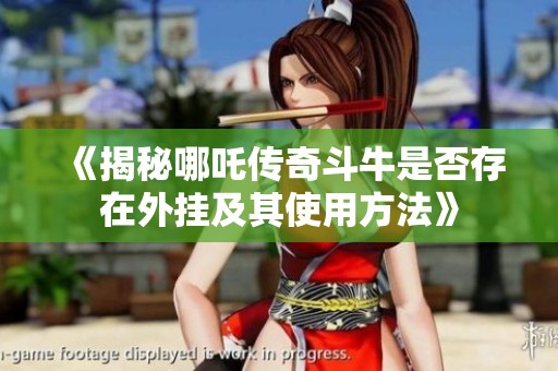 《揭秘哪吒传奇斗牛是否存在外挂及其使用方法》