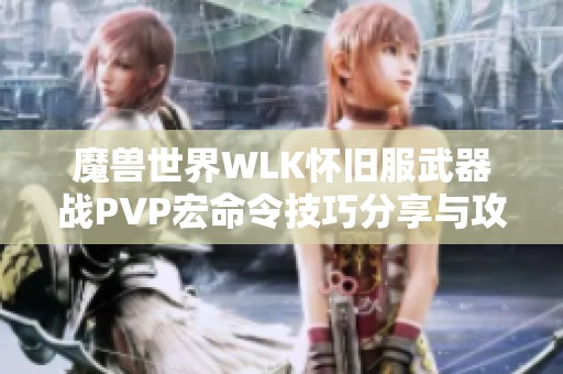 魔兽世界WLK怀旧服武器战PVP宏命令技巧分享与攻略