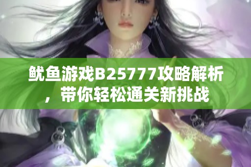 鱿鱼游戏B25777攻略解析，带你轻松通关新挑战