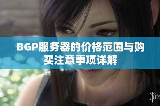 BGP服务器的价格范围与购买注意事项详解