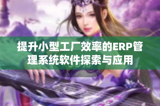 提升小型工厂效率的ERP管理系统软件探索与应用