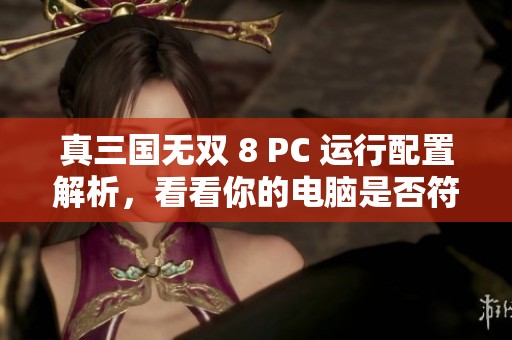 真三国无双 8 PC 运行配置解析，看看你的电脑是否符合要求