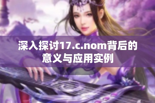 深入探讨17.c.nom背后的意义与应用实例